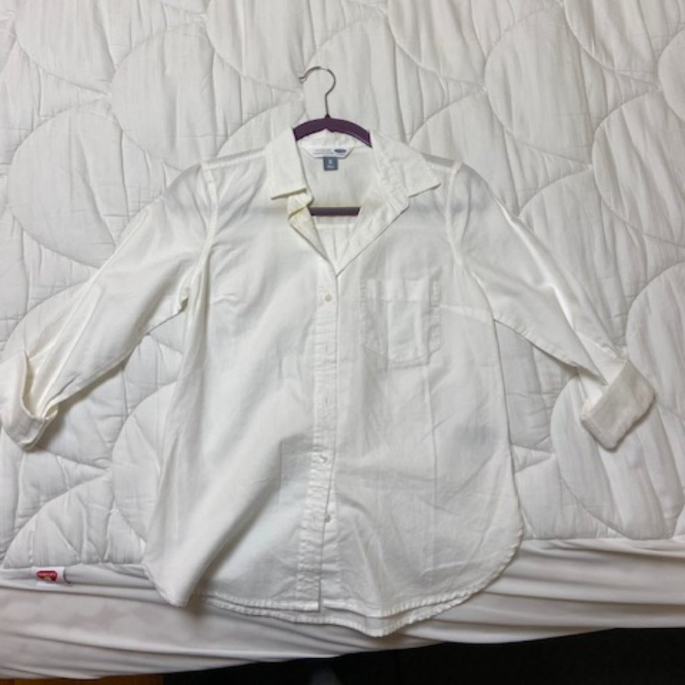 Old Navy Classic Shirt for Women bright white, Size XS